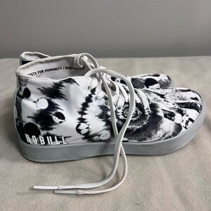 ⚫️⚪️ NOBULL Black White Abstract Canvas Trainers Women’s 7.5 ⚪️⚫️